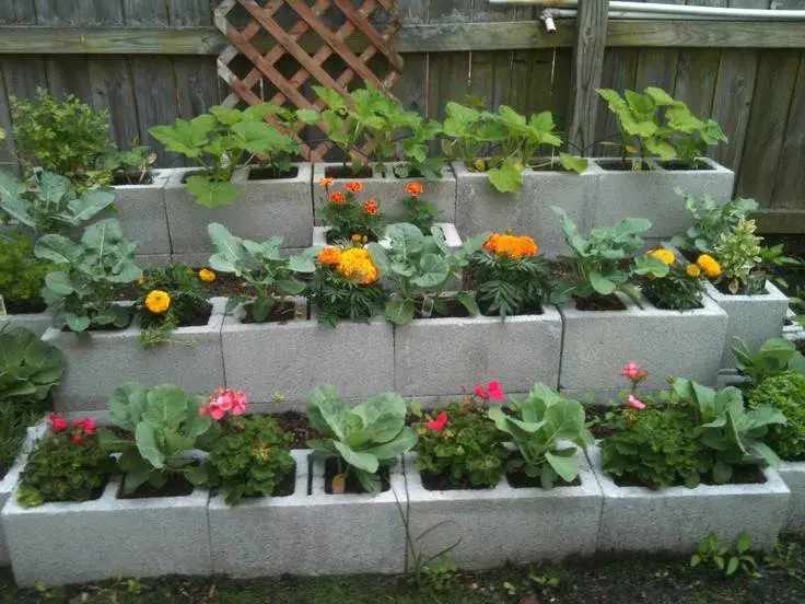 diy concrete block garden bed